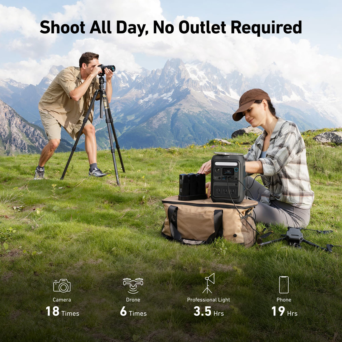 Anker - SOLIX C300X Portable Power Station 288Wh(90,000mAh)/Peak 600W Backup Battery Generator for Camping,Travel&Emergencies (288 Wh Capacity) - Black
