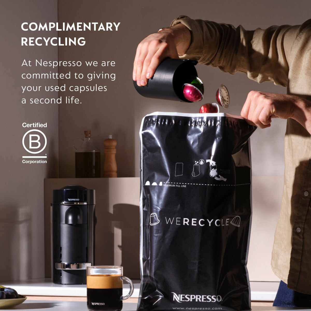 Nespresso - Vertuo UP Espreso Machine by Breville - Black