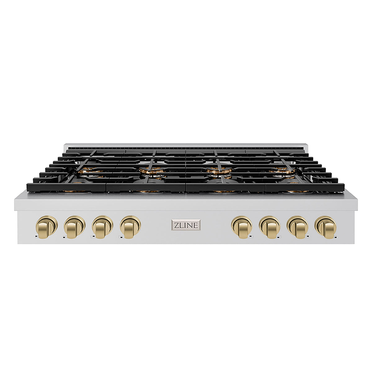 ZLINE - 48 in. Wide 8 Burner Autograph Paramount Rangetop with DuoPro Burners and Bronze Accents (PSRTZ-48-CB) - Stainless Steel
