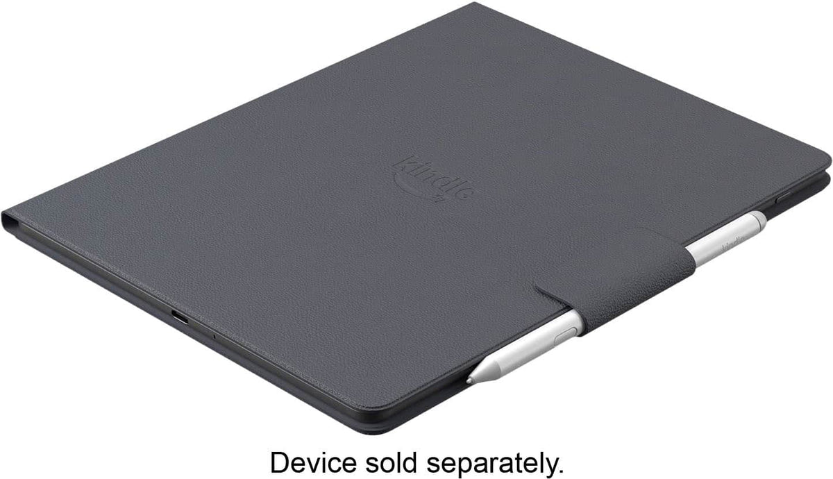 Amazon - Kindle Scribe Executive Folio Cover with Magnetic Attach, Sleek Protective Case - Premium Leather - Graphite