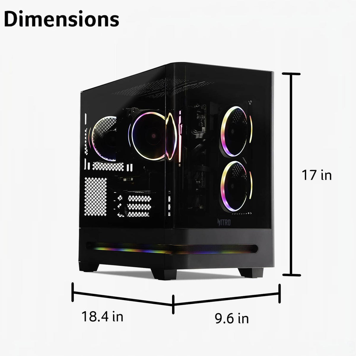 Acer - Nitro 65 Gaming Desktop - AMD Ryzen 9 9900X 2024 - AMD Radeon RX 9070 XT - 32GB DDR5 Memory – 1TB Storage - Black