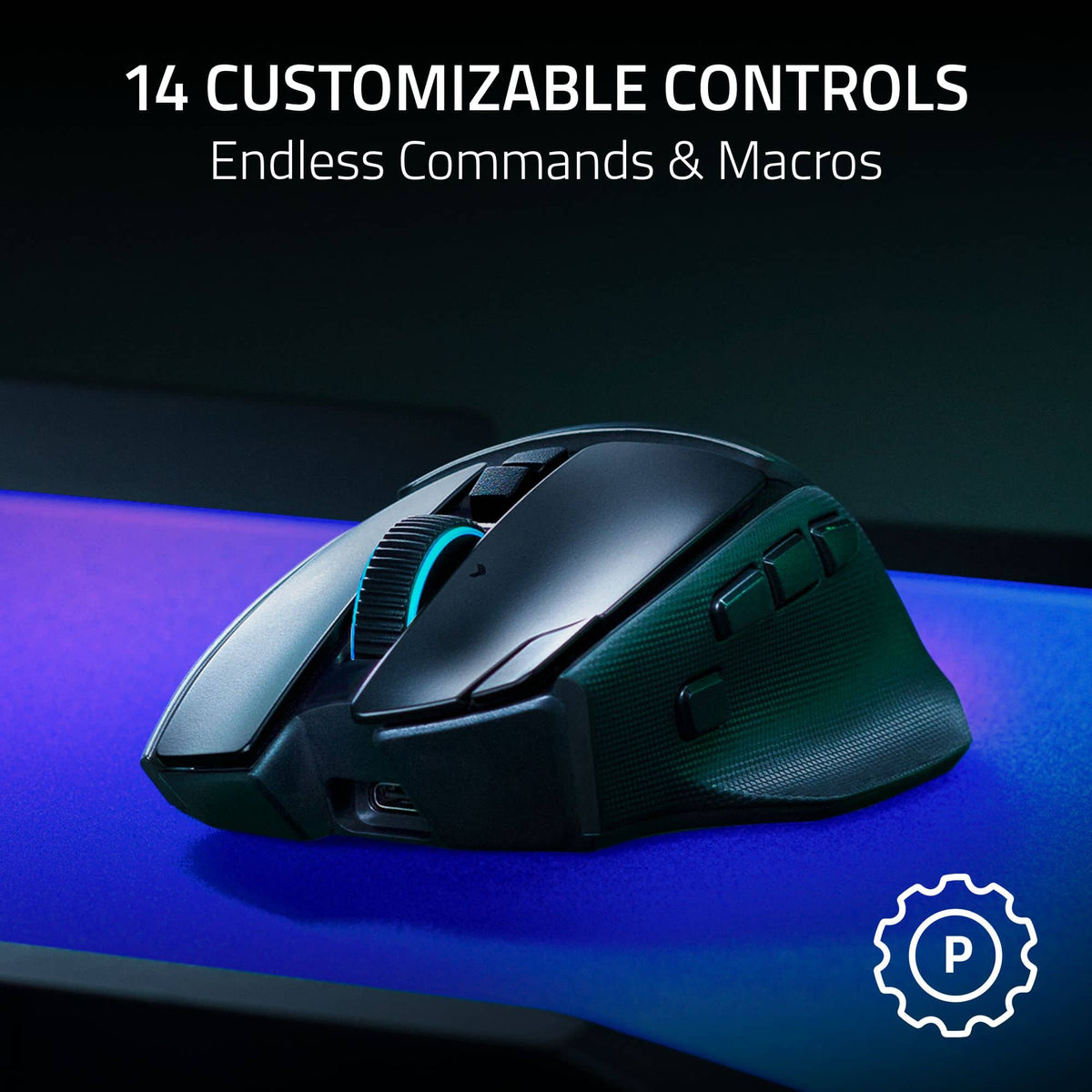 Razer - Basilisk V4 Pro Ergonomic Gaming Mouse with 8000 Hz Polling and Chroma RGB - Wireless - Black