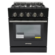 Unique Appliances - Off-Grid 30 in. 4-Burner Waist High Broiler Propane Range in Black - Black