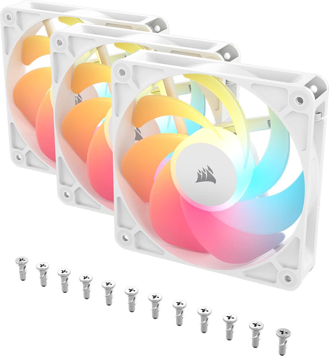 CORSAIR - RS120-R ARGB 120mm PWM Reverse Case Fans Triple Pack - White