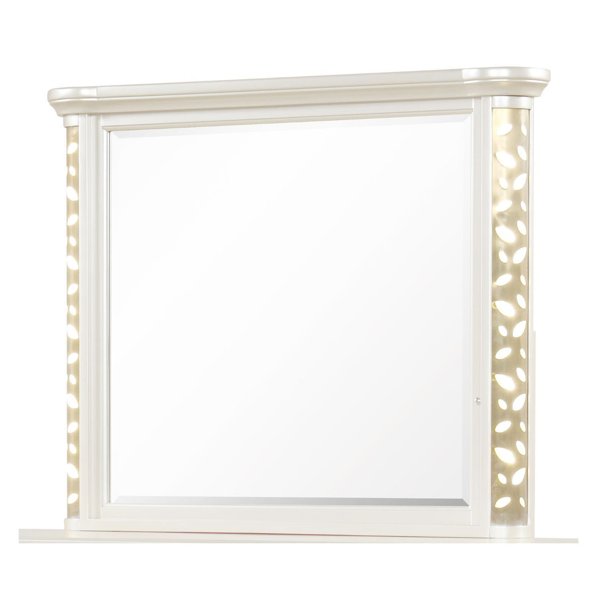 Cenicienta - Espejo de dormitorio con marco LED iluminado (cómoda no incluida) - Beige