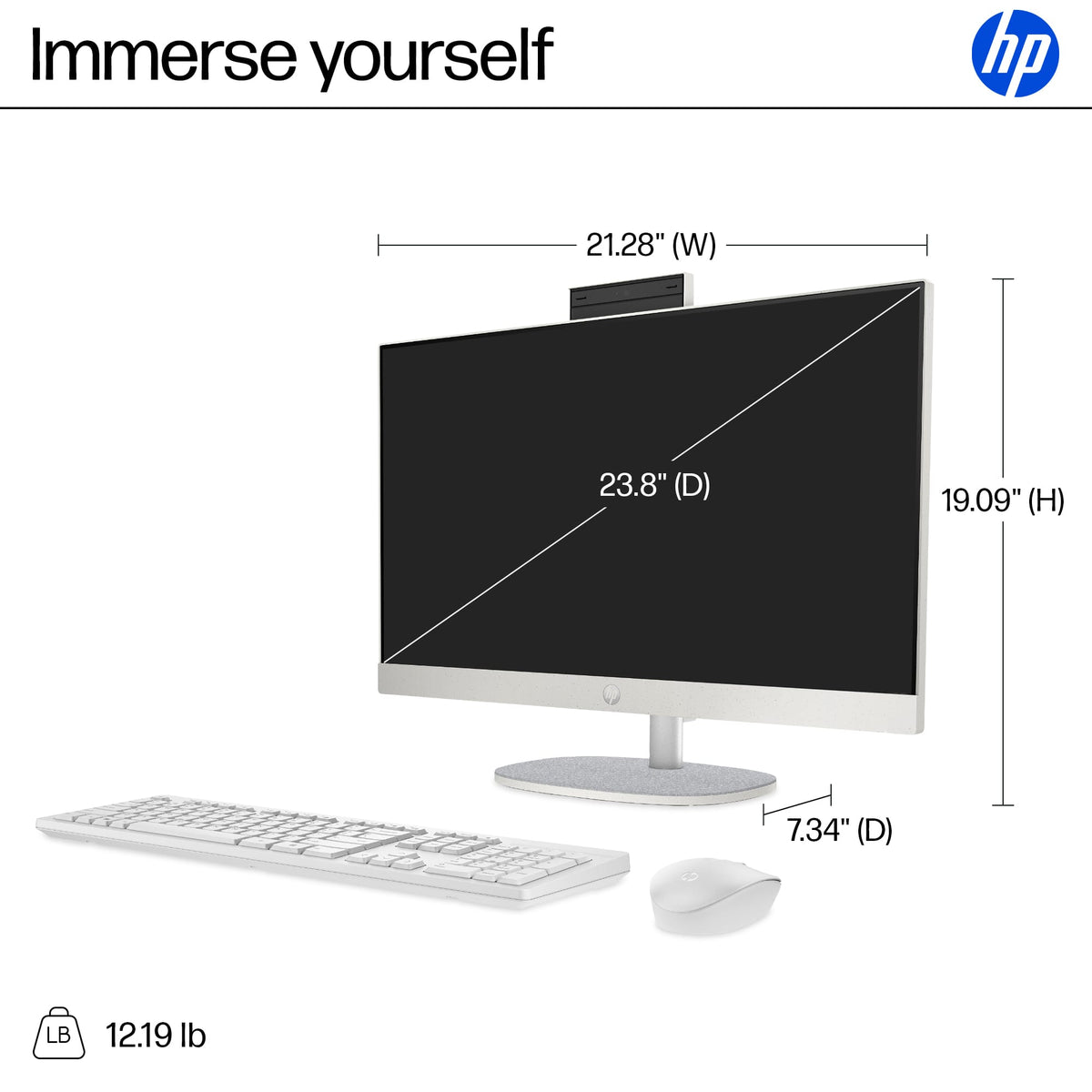 HP - 23.8" Full HD Touch-Screen All-in-One with Adjustable Height - Intel Core i5 1334U 2023 - 8GB Memory - 512GB SSD - Shell White