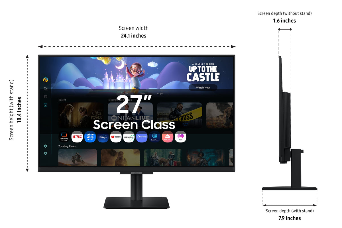 Samsung - 27" M5 (M50F) FHD Smart Monitor with Built-in Speakers - Black