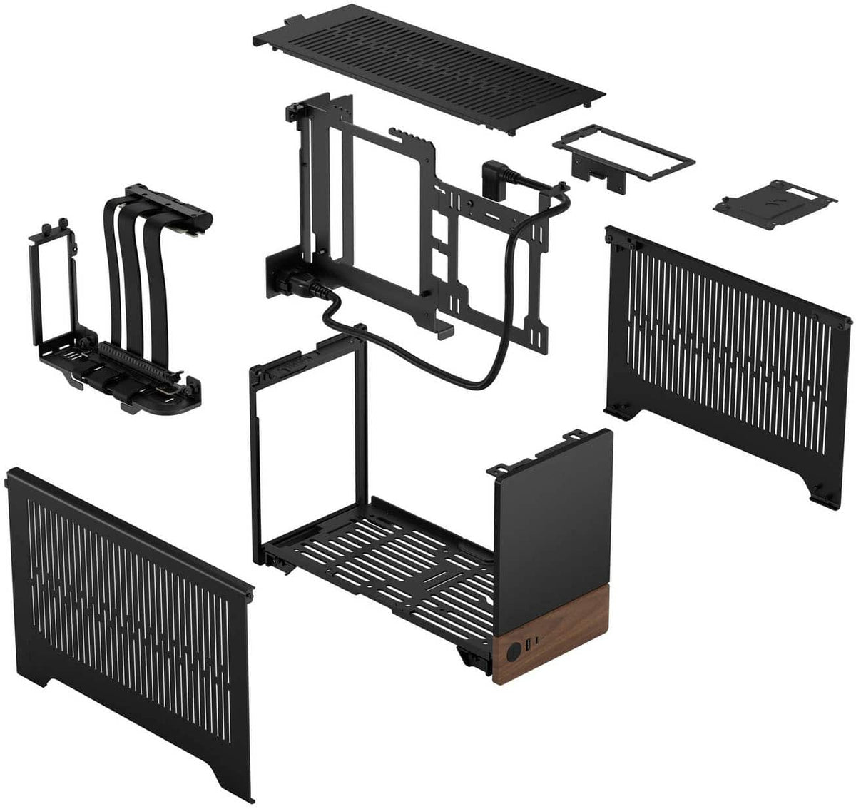 Fractal Design - Terra Graphite with PCIe 4.0 Riser Mini-ITX Small Form Factor PC Case - Black