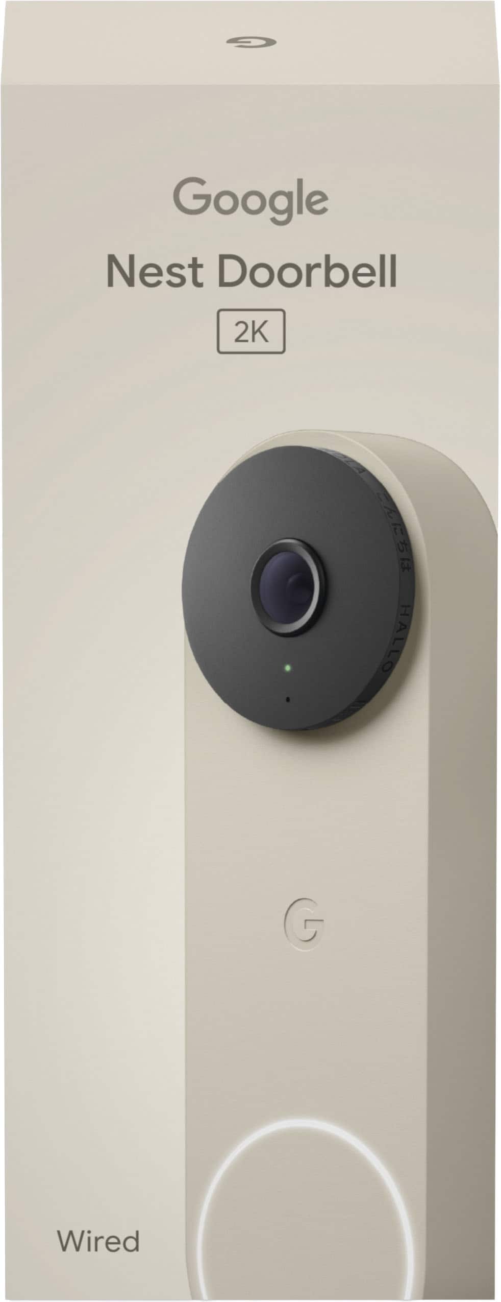 Google - Nest Doorbell (wired, 3rd gen) - Latest Model - 2K Video and Gemini - Linen