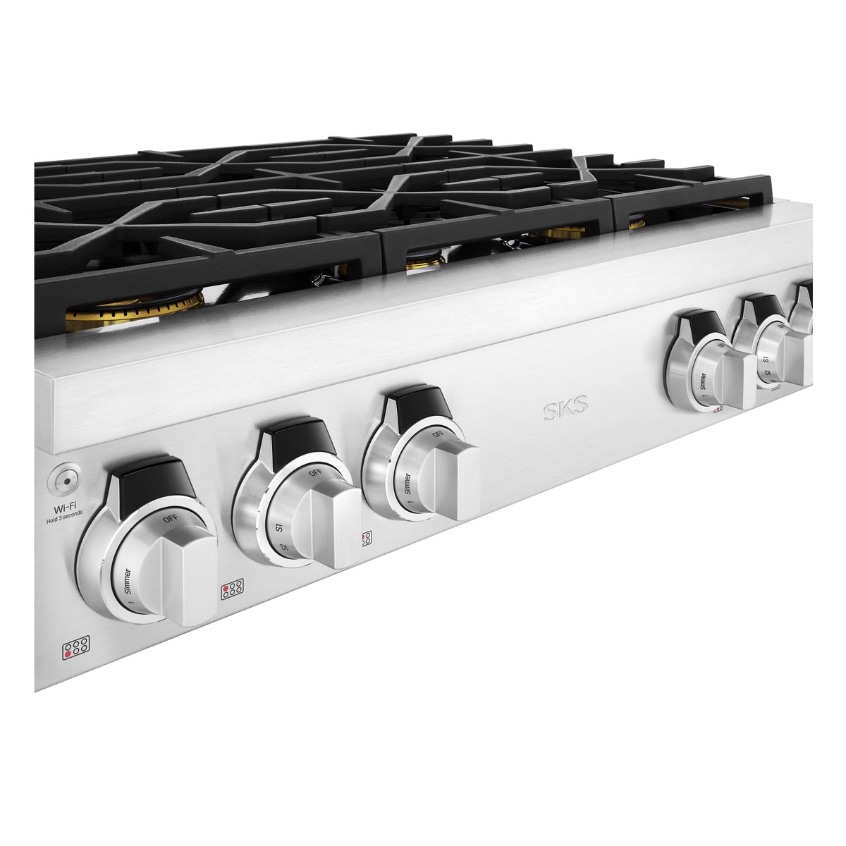 SKS - 36-In Gas Rangetop with 6 Burners - Stainless Steel