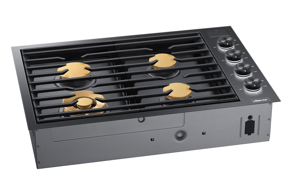Dacor - 30 in. Wide 4 Burner Contemporary Built-In Gas Cooktop  with SimmerSear, Liquid Propane Convertible - Graphite Stainless Steel