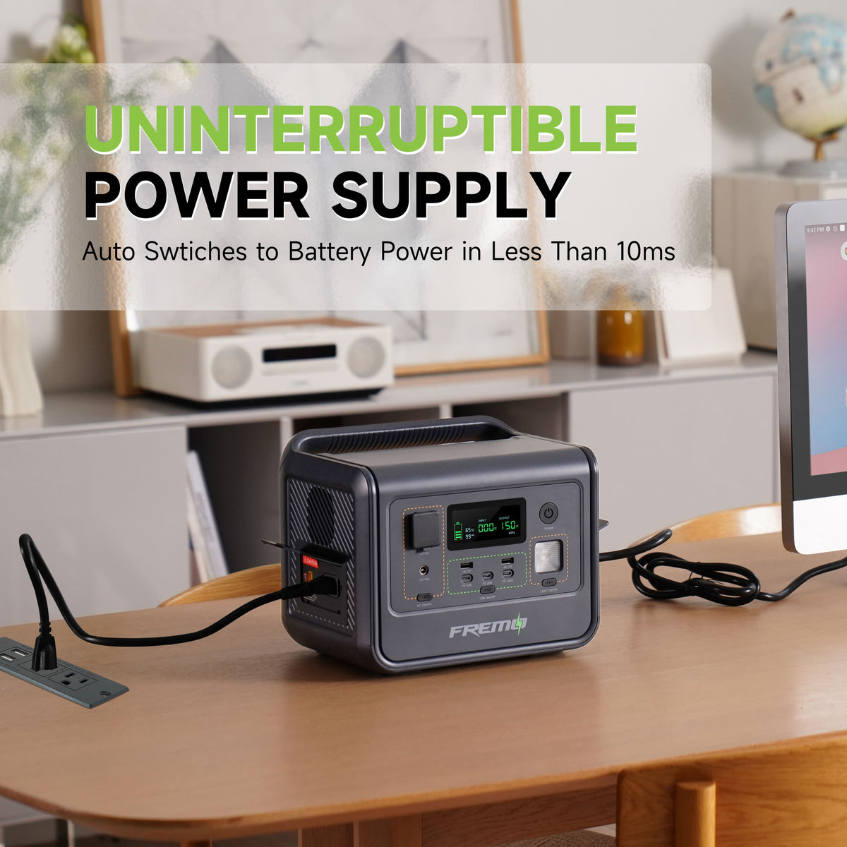 Fremo - X800 Portable Power Station (512 Wh Capacity) - Gray