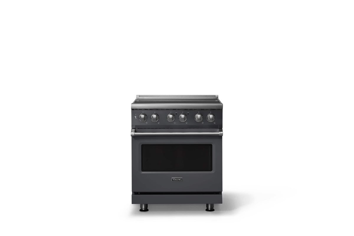 Viking - 30 in. Wide 4 Elements Pro 5 Series 4.7 Cu. Ft. Freestanding Induction Convection Range - Cast Black