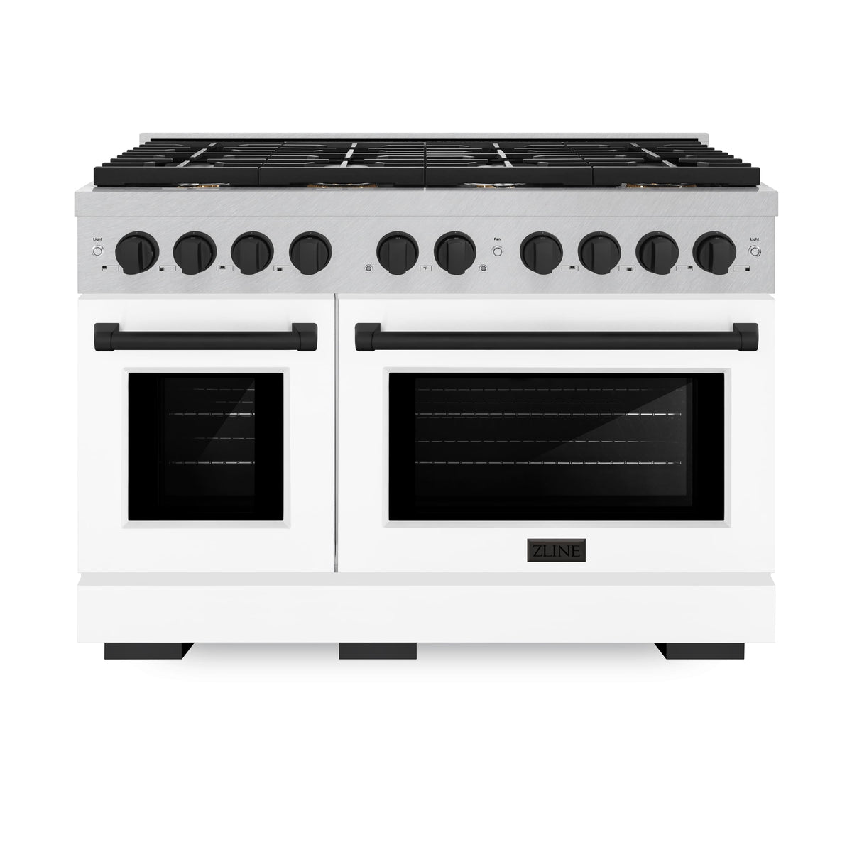 ZLINE - 48 in. Wide 8 Burner Autograph Paramount Gas Range with Black Accents (SGRSZ-WM-48-MB) - White