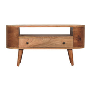 Modern Mini Rounded Entertainment Unit - Oak