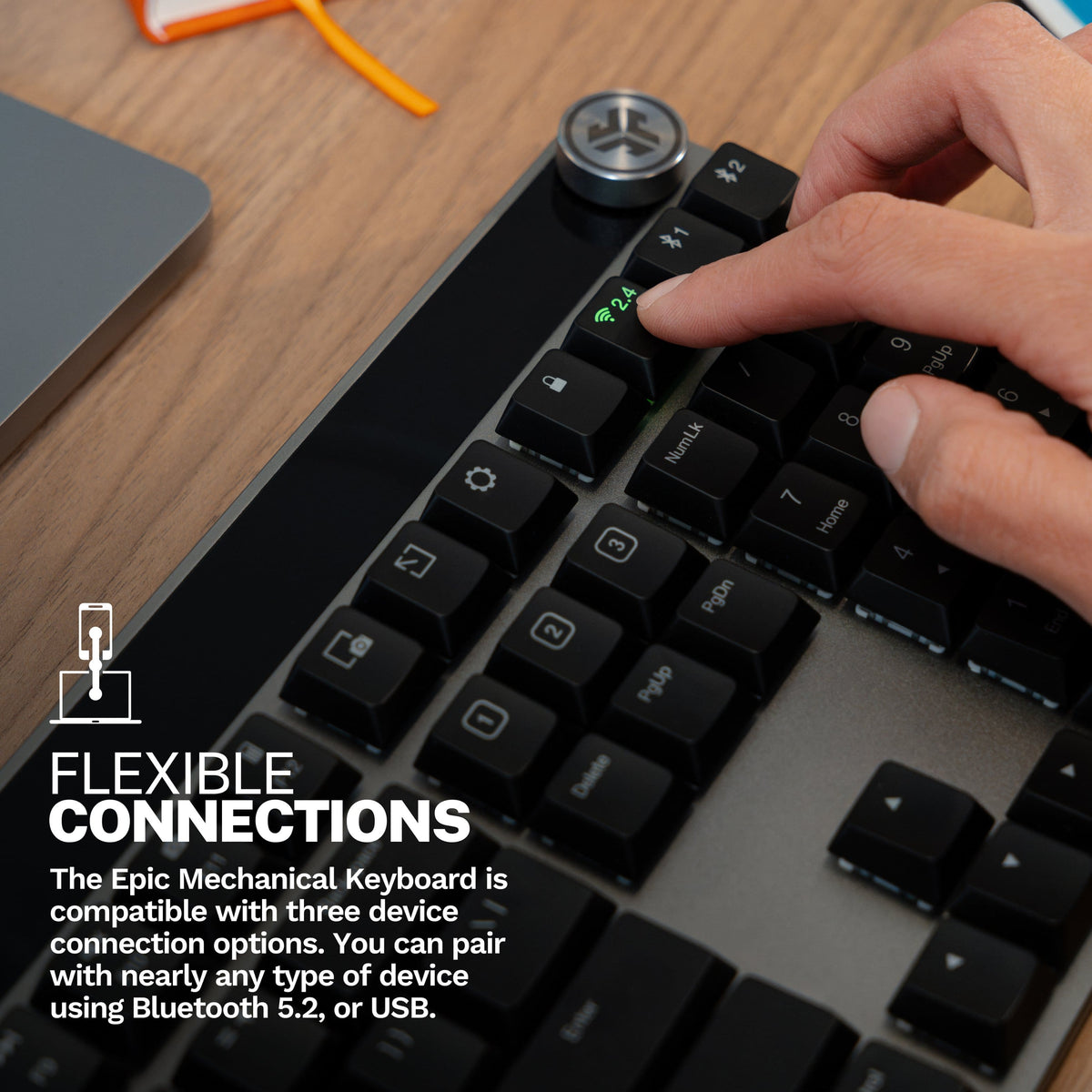 JLab - Epic Mechanical Advanced Multi-device Wireless Keyboard - Black