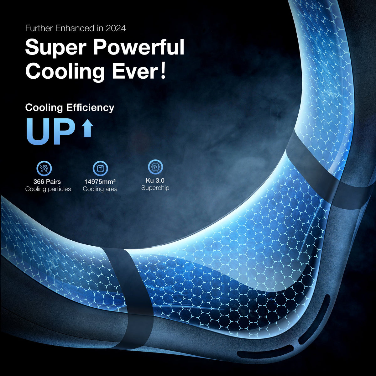 TORRAS - COOLiFY Cyber Neck Air Conditioner, Cooling, Heating, and Fan Rechargeable with 6000mAh - Cascade Black