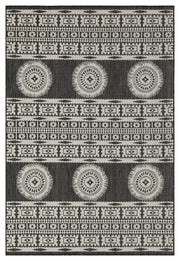 Sunshine - 5'3" X 7'3" Indoor, Outdoor Area Rug Polypropylene - Anthracite / Dark Gray / White