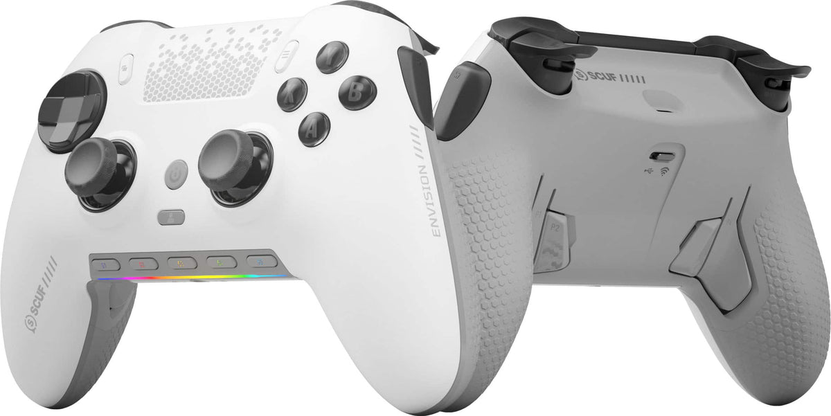 SCUF - ENVISION PRO v2 Wireless Hall Effect Gaming Controller for PC with Anti-Drift Thumbsticks - White/Black