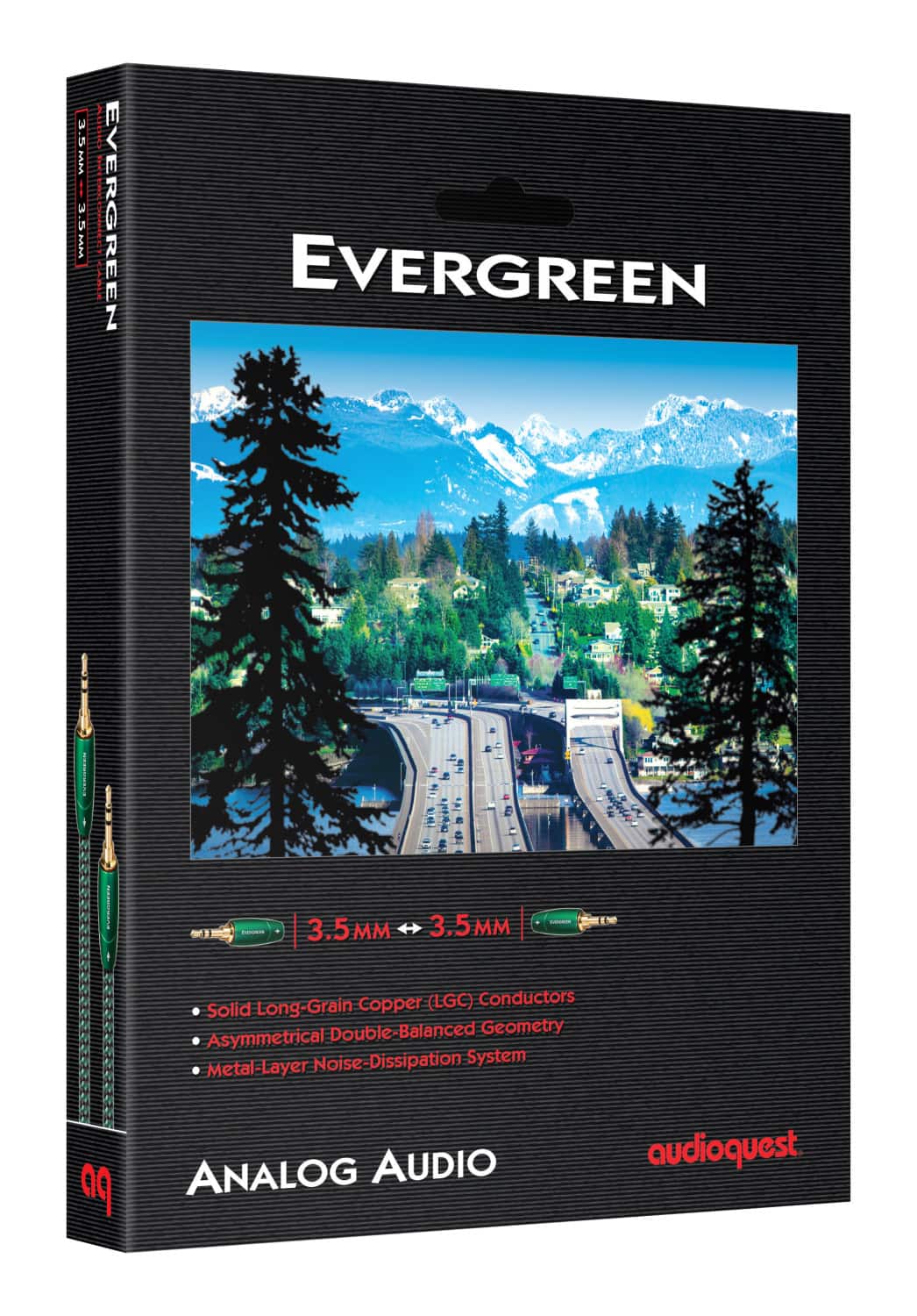 AudioQuest - Evergreen 3.5mm Mini M > M 16.4' Analog Audio Interconnect Cable - Green on Black