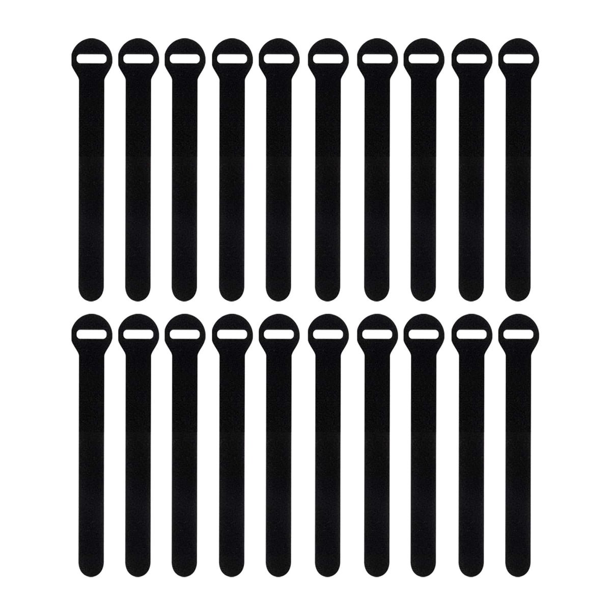 Wrap-It Storage - Self-Gripping Cable Ties - 5-inch (20-Pack) Reusable Hook and Loop Ties - Black