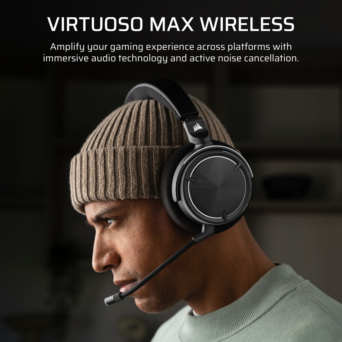 CORSAIR - VIRTUOSO MAX Over-the-Ear Wireless Gaming Headset for PC, Mac, PS5, PS4, Switch and Mobile - Carbon