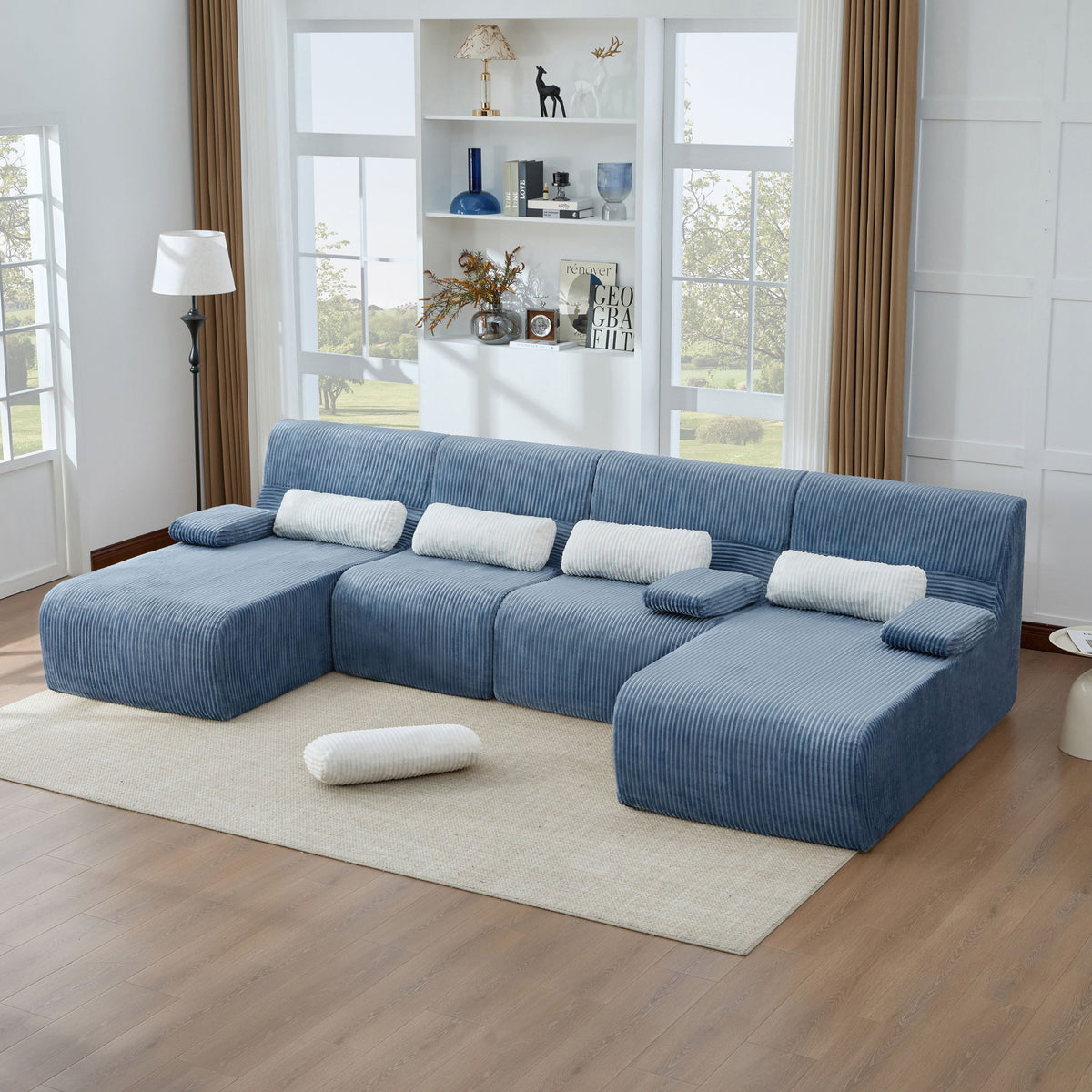 Sofá seccional de gran tamaño, asientos para sala de estar con diseño modular