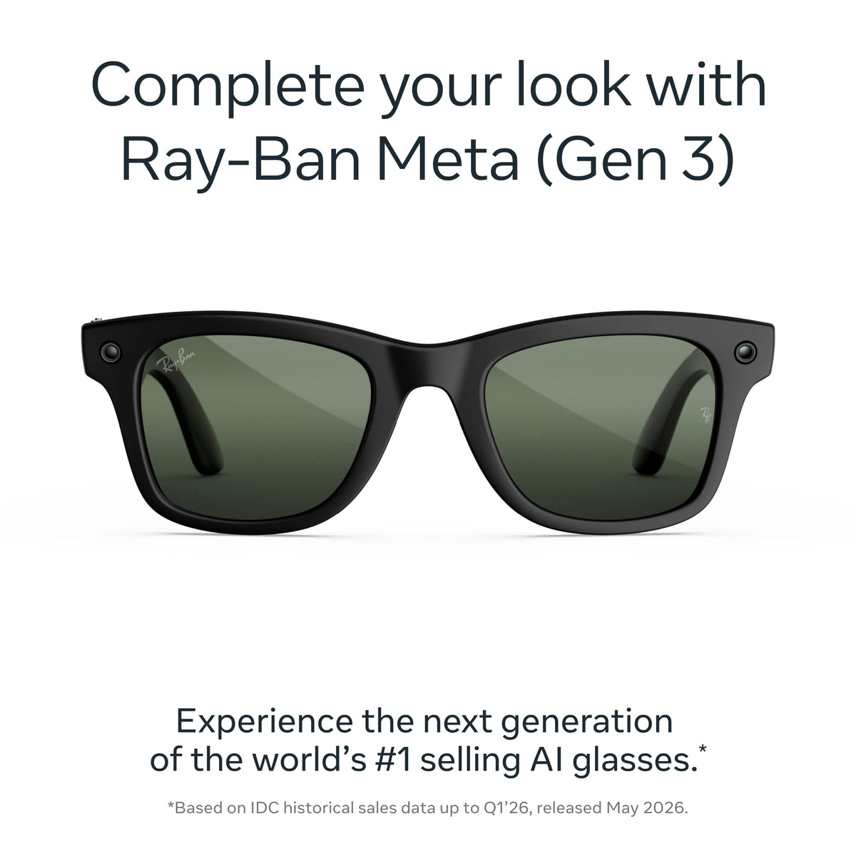 Ray-Ban Meta - (Gen 3) Wayfarer Large - AI Glasses with Camera - Transitions Graphite Green - Matte Black