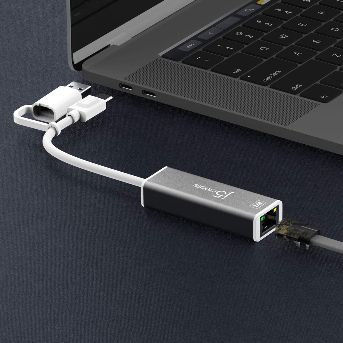 j5create - USB-C® to 2.5 Gigabit Ethernet Adapter, with 3.93" cable - Space Gray