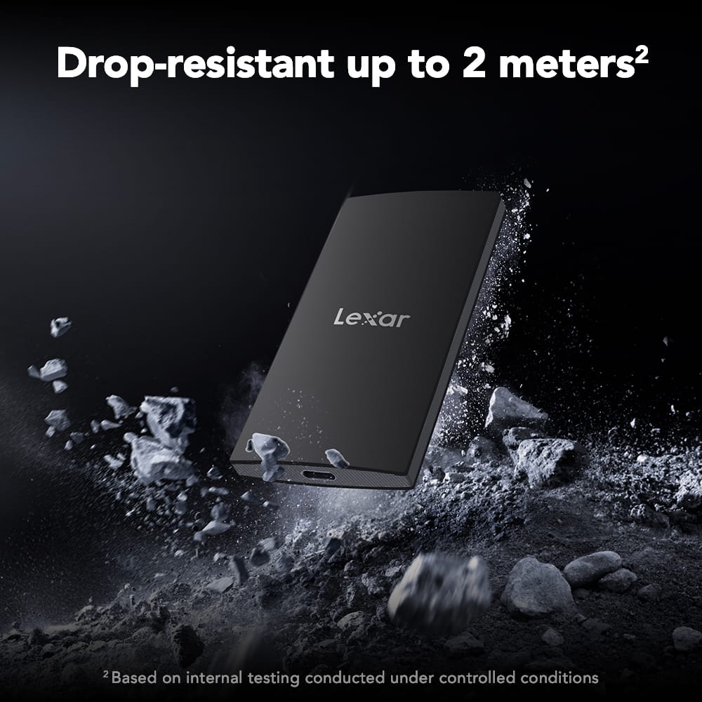 Lexar - SL300 Portable SSD, 512GB, USB 3.2 Gen 2 - Black