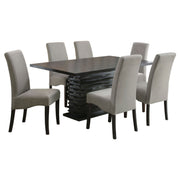 Wendell - 7 Piece Dining Set With Pedestal Table And Chairs - Gray