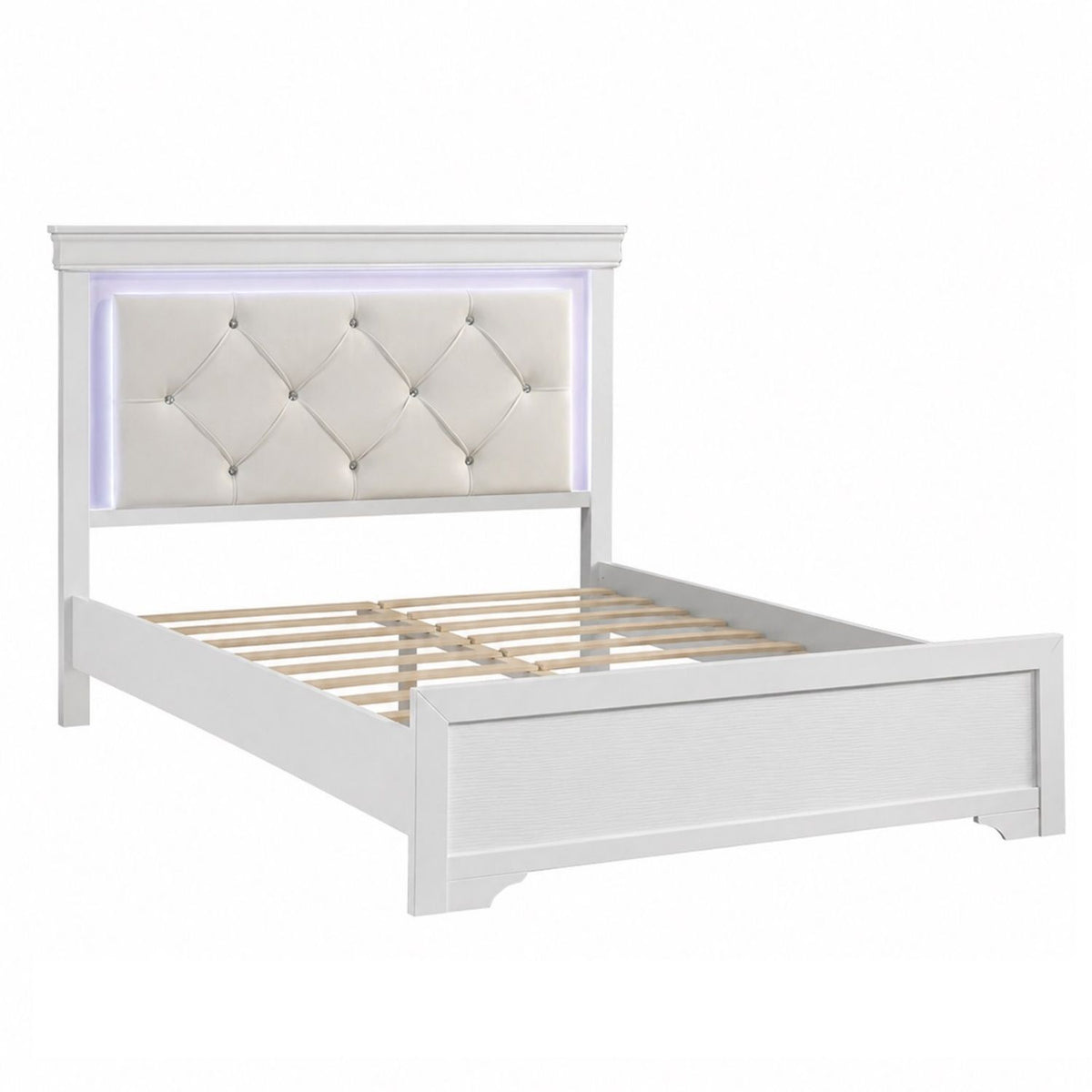 Juego de dormitorio de 3 piezas con iluminación LED, 2 mesitas de noche