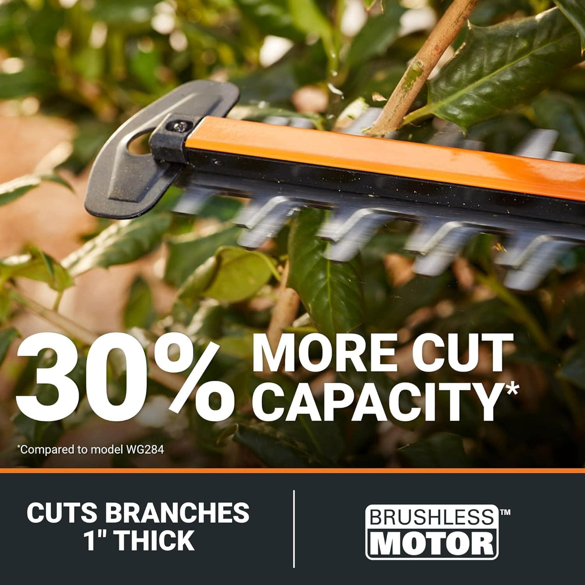 WORX - 40V 24" Cordless Hedge Trimmer (2 x 2.0 Ah Batteries & 1 x Charger) - Black