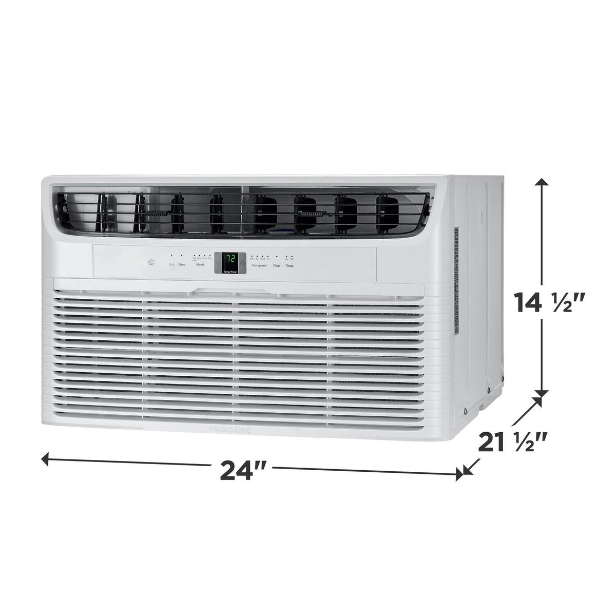 Frigidaire - 230V 12,000 BTU 550 Sq. Ft. In Wall Air Conditioner with 10,600 BTU Supplemental Heat with Remote - White