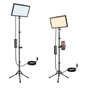 Bower - 12" Creator Light Kit with Two LED Panel Lights, 50" Stands and Phone Holders - Black