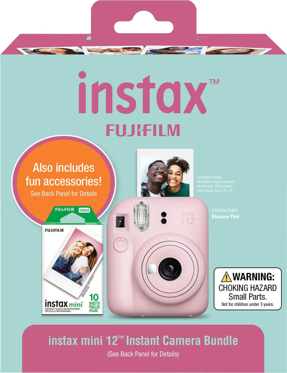 Fujifilm - instax mini 12 Holiday Bundle 2026 - Blossom Pink