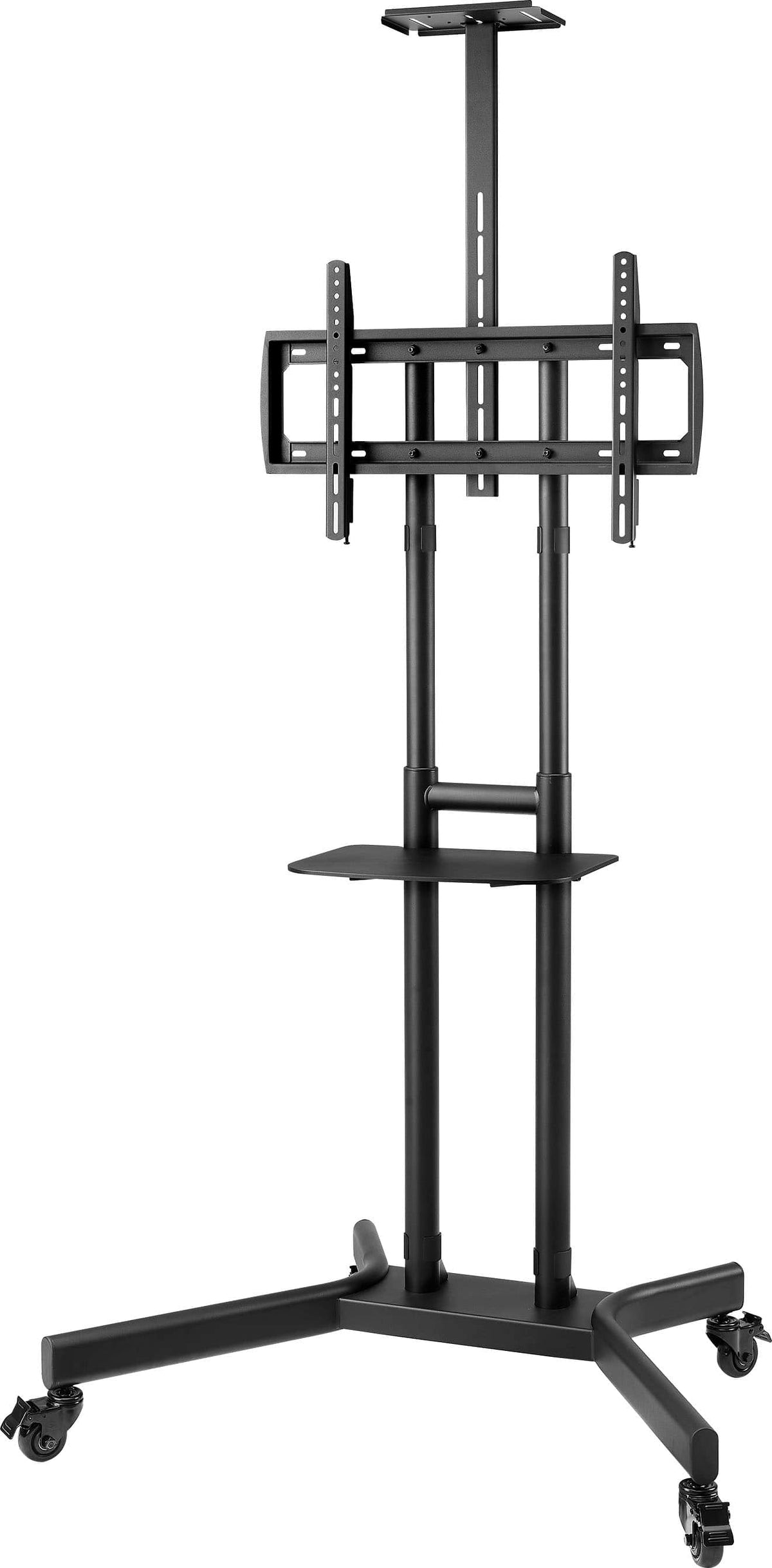 Insignia™ - Mobile TV Cart with Shelves for Most 32-90" TVs - Black