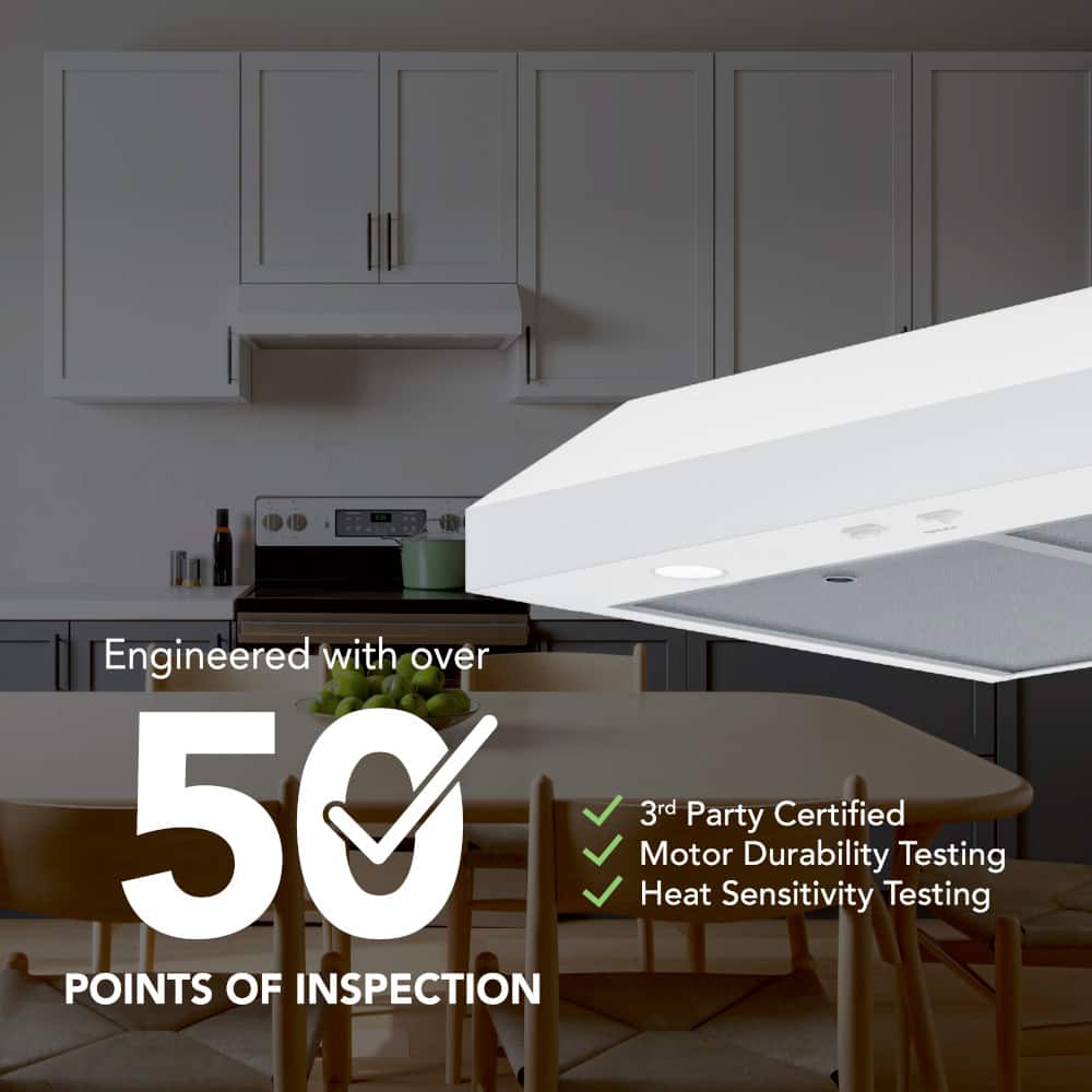 Broan - 24 inches - Convertible - Under cabinet Range Hood - White