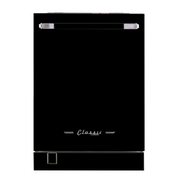 Unique Appliances - 24" Classic Retro Panel Ready Top Control Dishwasher, 42 dBa - Midnight Black