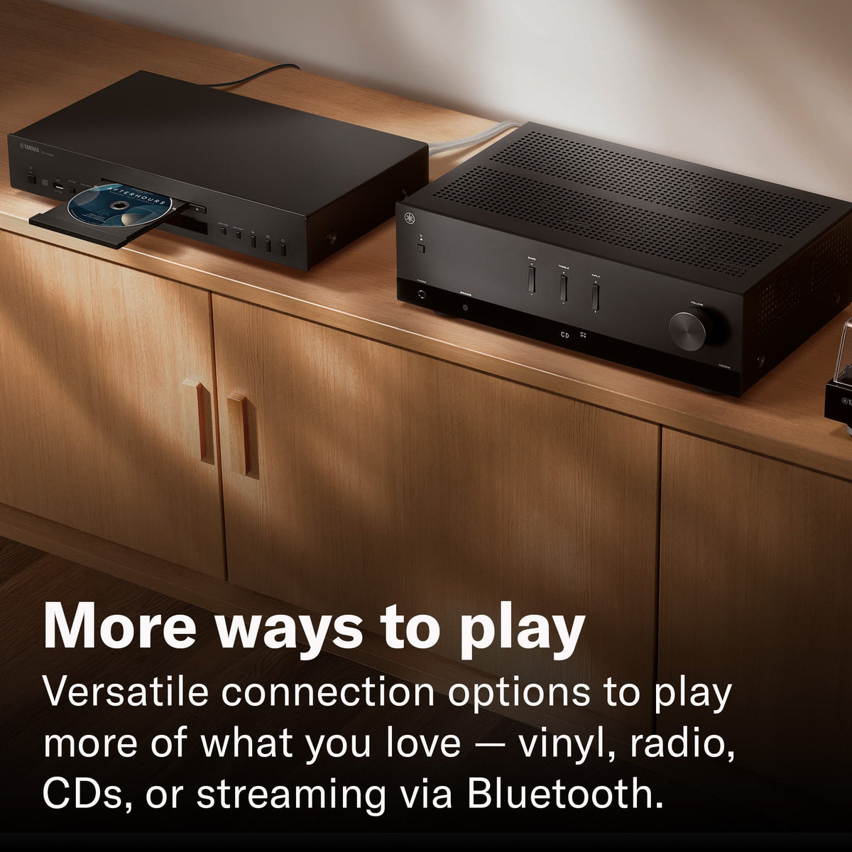 Yamaha - R200A 2-Ch. Stereo Receiver with Bluetooth, Phono Input & Subwoofer Output - Black