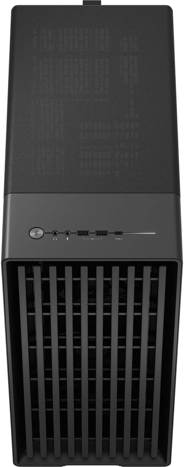 Fractal Design - North Momentum Edition Black E-ATX Chassis with Blackened Oak Front and TG Side Panel Mid Tower PC Case - Black