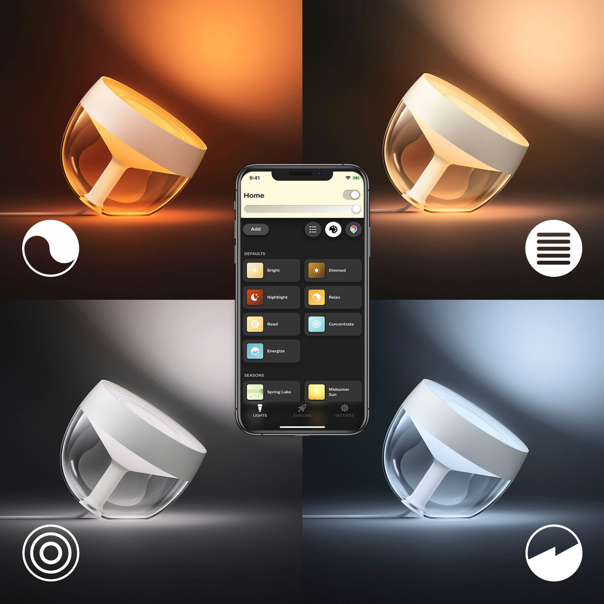 Philips - Hue Iris Table Lamp - White and Color Ambiance