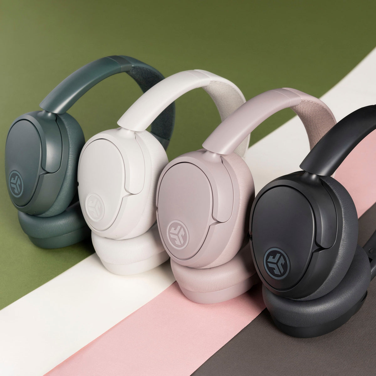 JLab - JBuds Lux ANC Wireless Bluetooth Over-Ear Headphones with Active Noise Cancelling, Spatial Audio & 70+ Hour Battery - Mauve