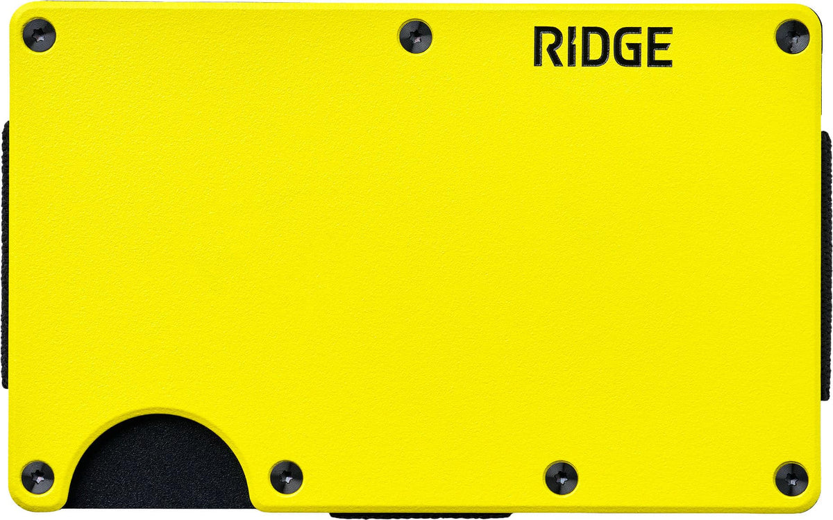 The Ridge Wallet - Hyper Lime - Cash Strap - Yellow