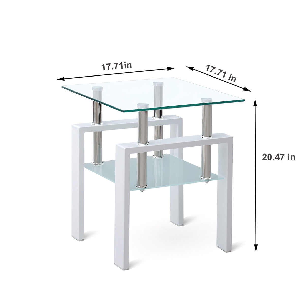 Tempered Glass Table With Storage