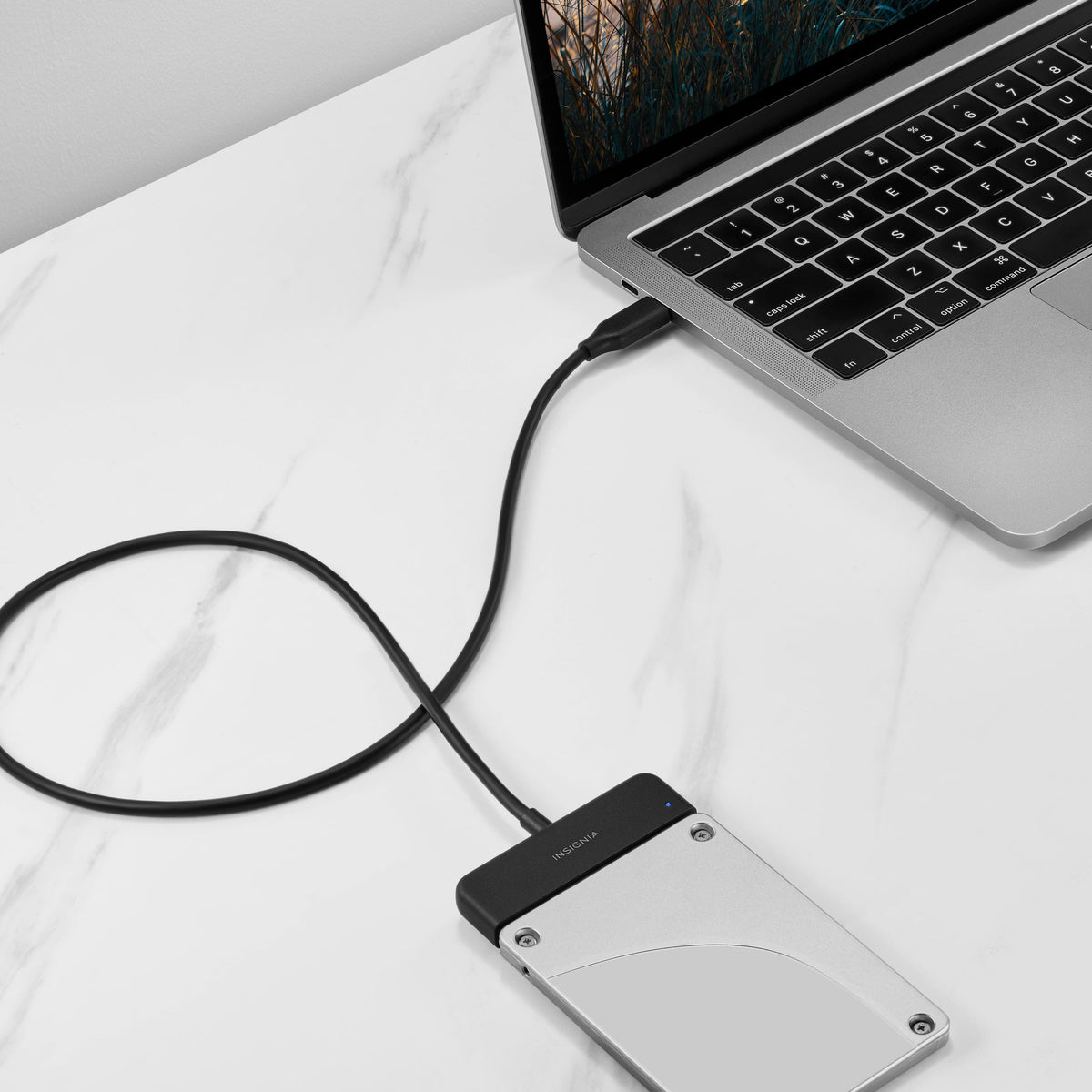Insignia™ - SATA to USB-C Adapter for 2.5” SATA Drives - Black