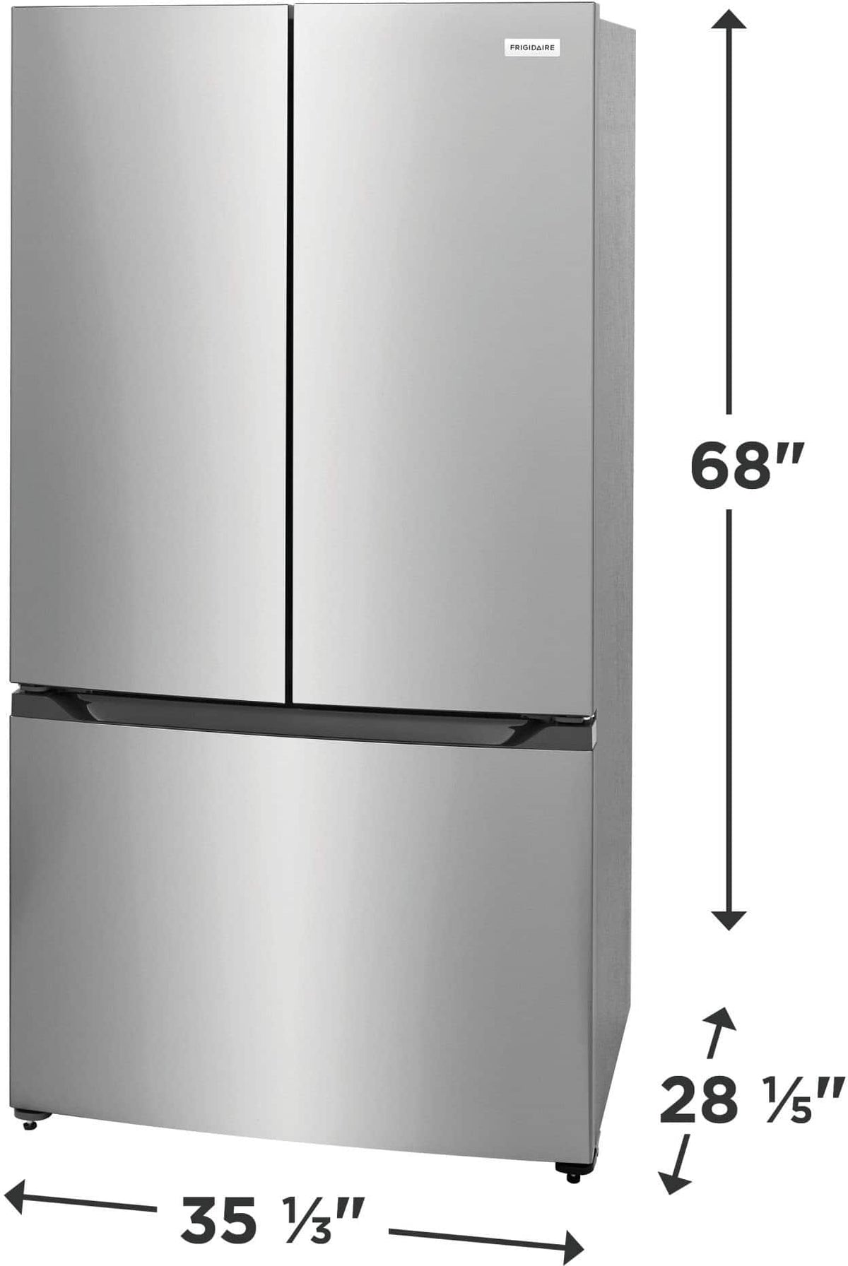 Frigidaire - 35 in. Wide 20 Cu. Ft. Counter Depth French Door Refrigerator with Internal Water Dispenser - Fingerprint-Resistant Stainless Steel Look
