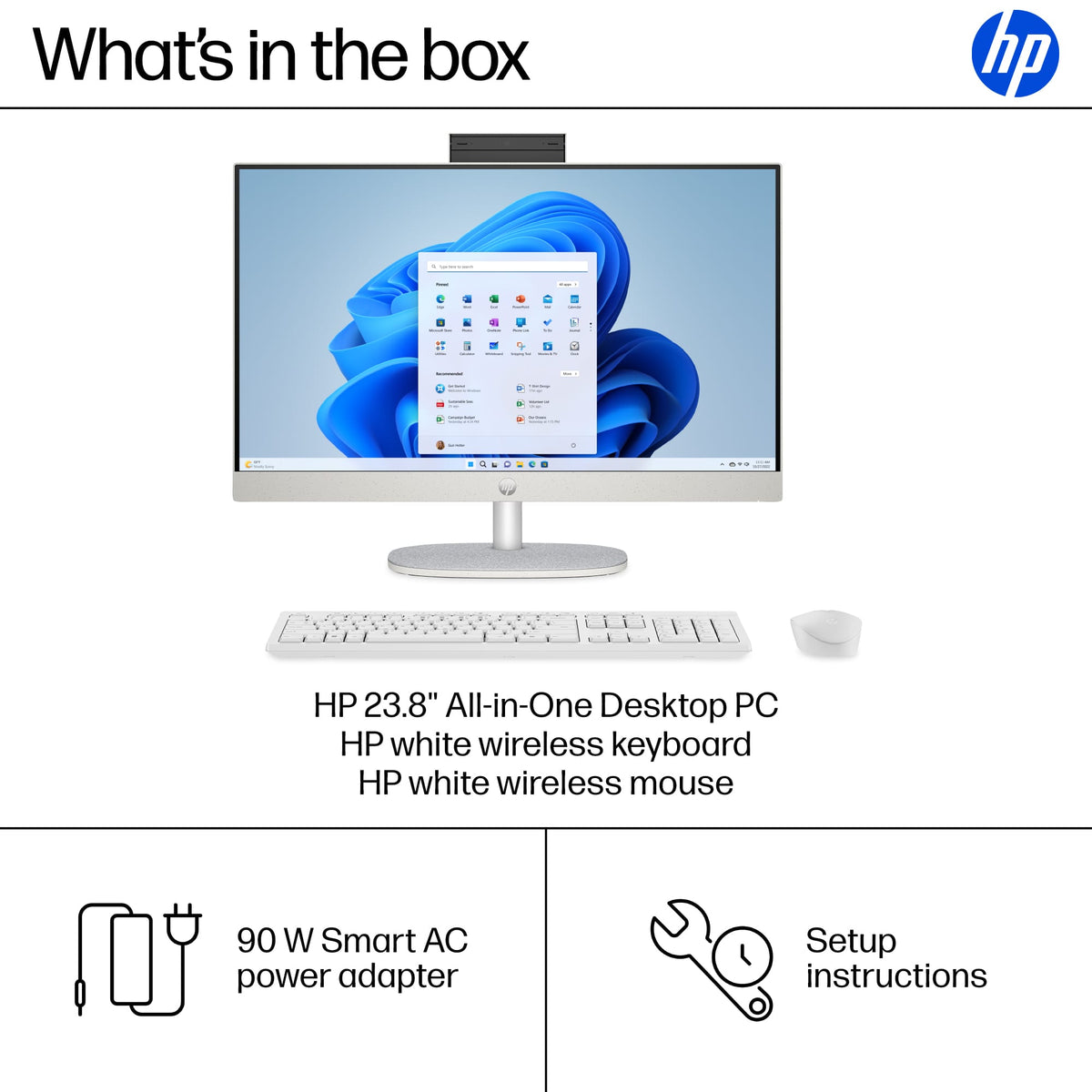 HP - 23.8" Full HD Touch-Screen All-in-One with Adjustable Height - Intel Core i5 1334U 2023 - 8GB Memory - 512GB SSD - Shell White