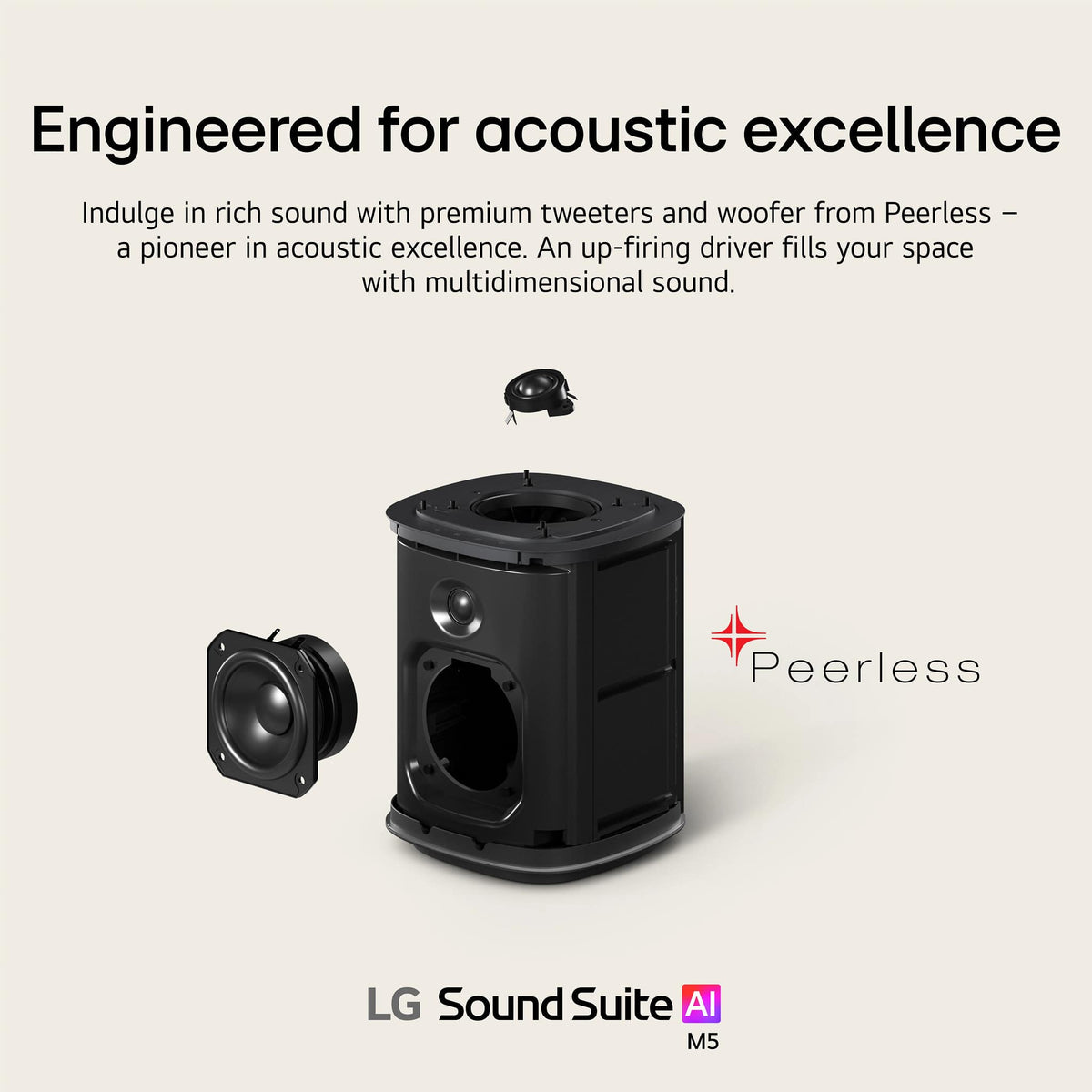 LG - Sound Suite M5 Wireless Spatial Speaker with Wi-Fi and Apple Airplay 2 - Black
