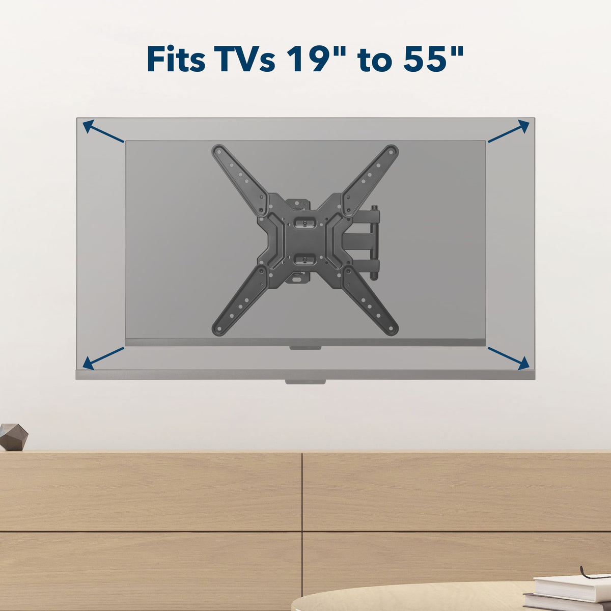 Insignia™ - Full-Motion TV Wall Mount for Most 19–55" TVs, Up to 65 lbs. — Extends 16" - Black